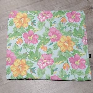 Vintage Lauren Ralph Lauren King Flat Sheet Floral Cotton USA EUC